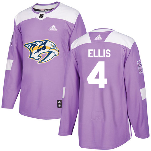 Adidas Predators #4 Ryan Ellis Purple Authentic Fights Cancer Stitched NHL Jersey
